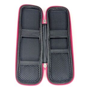 Idream365 Small Pencil Case Holder for Pencils,Hard Pen Case Black & Pink